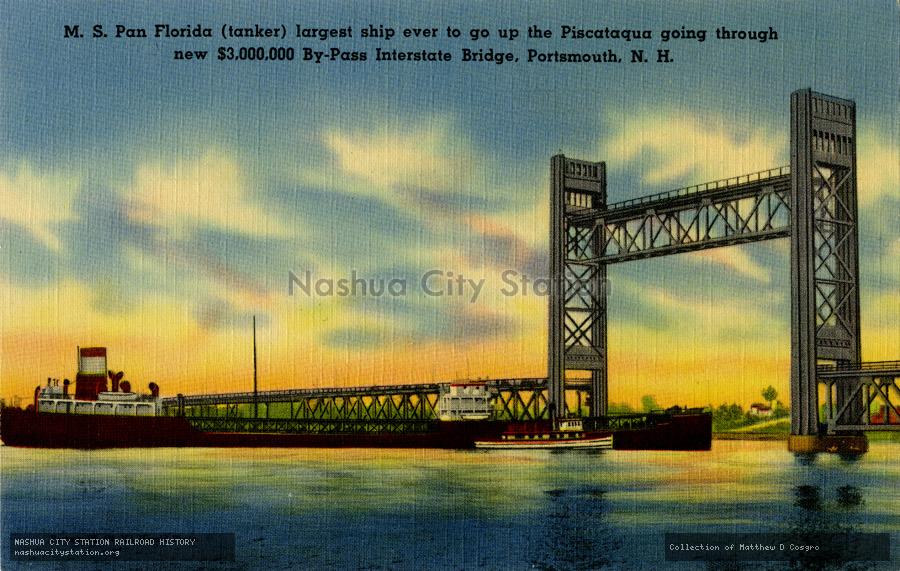 Postcard: By-pass Interstate Bridge, Portsmouth, N.H.
